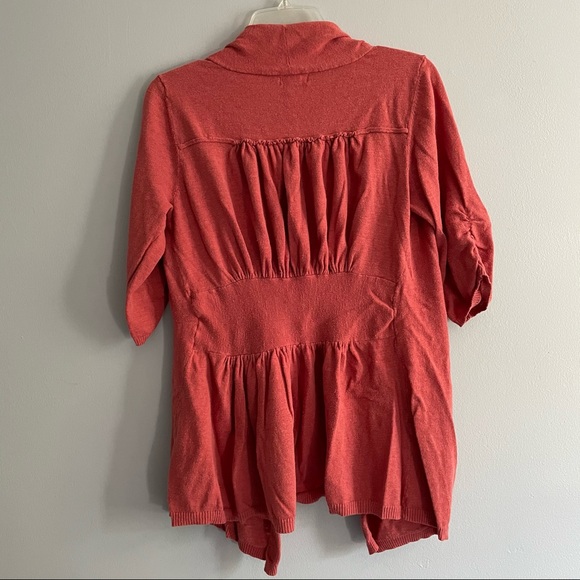 Terracotta Cropped-Sleeve Cardigan M - Picture 2 of 4